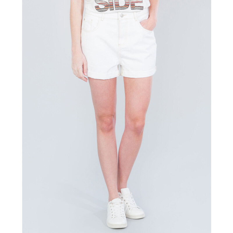 Shorts mit hoher Taille Weiß, Größe 30 -Pimkie- Mode für Damen