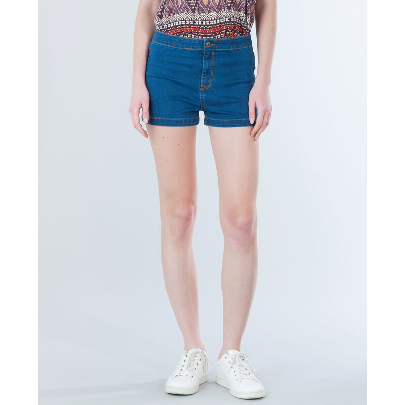 Mini-Shorts mit hoher Taille Denimblau, Größe 36 -Pimkie- Mode für Damen