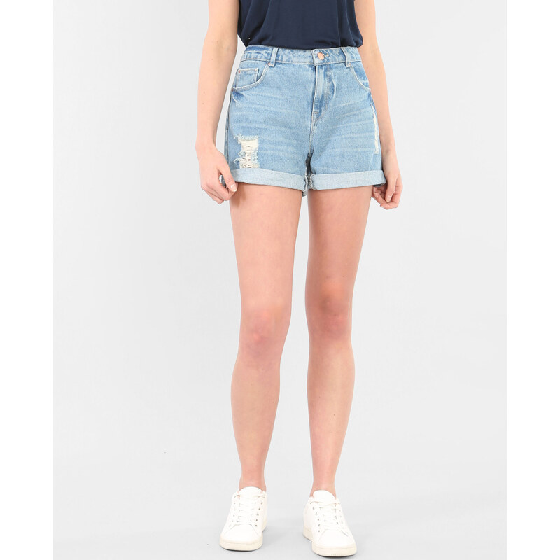 Weite Shorts im Destroyed-Look Denimblau, Größe 32 -Pimkie- Mode für Damen