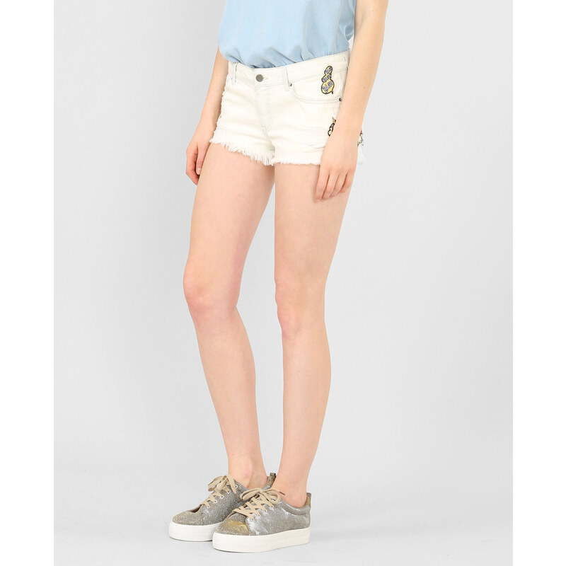 Jeans-Shorts mit Patch Weiß, Größe 40 -Pimkie- Mode für Damen