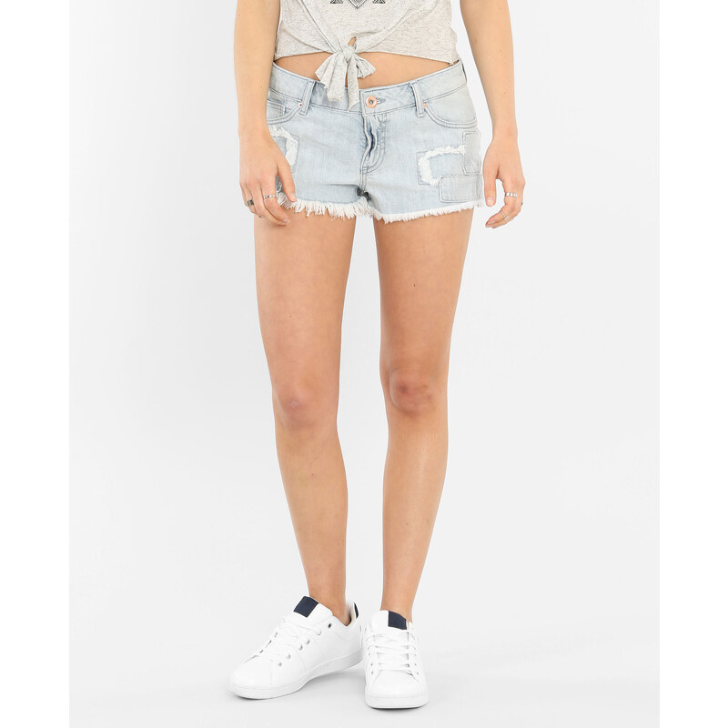 Mini-Shorts mit Patches Hellblau, Größe 36 -Pimkie- Mode für Damen