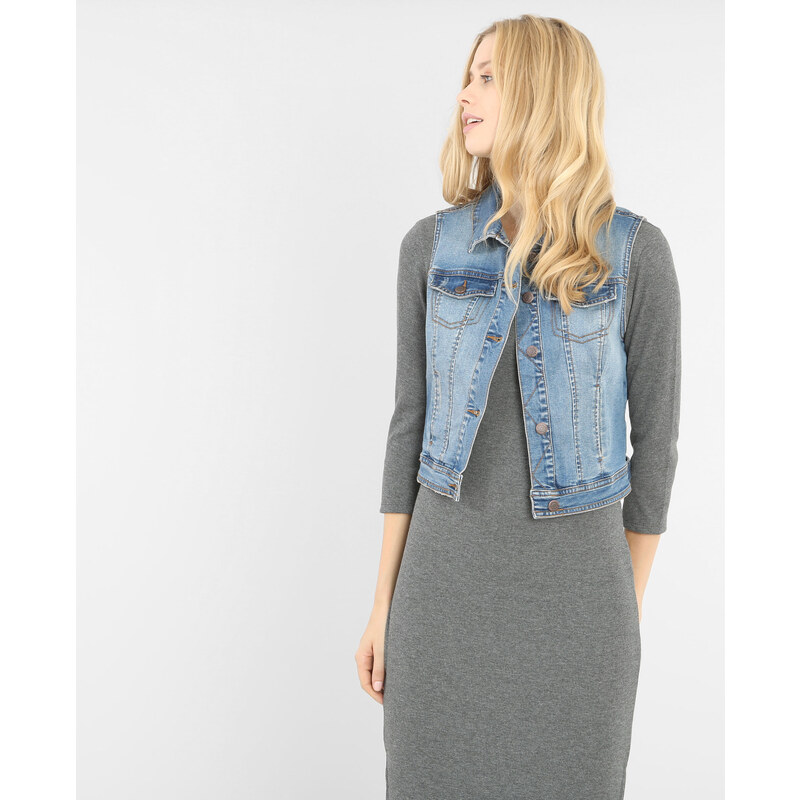 Ärmellose Jeansjacke Blau, Größe 34 -Pimkie- Mode für Damen