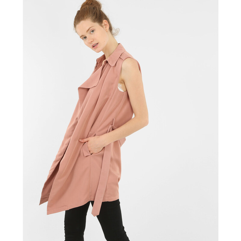 Fließender Trenchcoat ohne Ärmel Rosa, Größe S -Pimkie- Mode für Damen