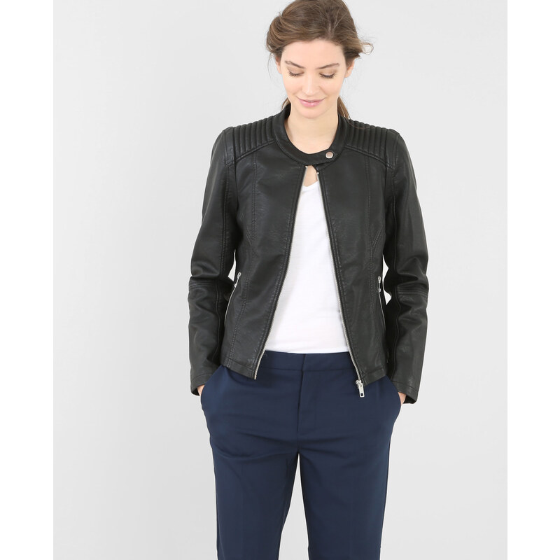 Jacke aus Kunstleder Schwarz, Größe 42 -Pimkie- Mode für Damen