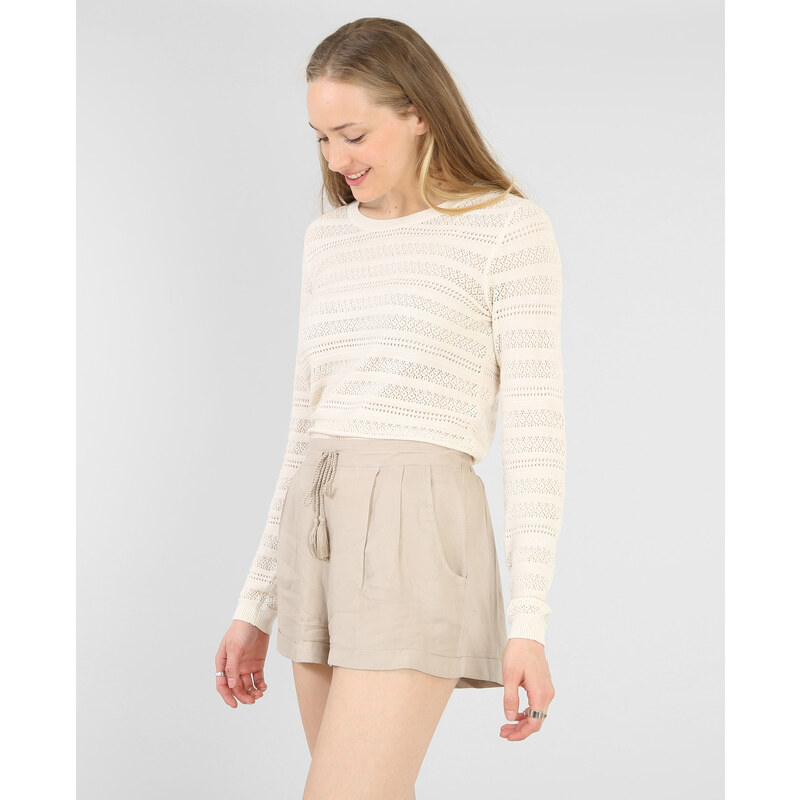 Leichter Pullover mit Ajour-Muster Altweiß, Größe XS -Pimkie- Mode für Damen