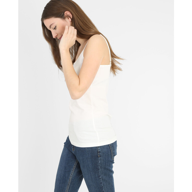 Baumwoll-Top Weiß, Größe M -Pimkie- Mode für Damen