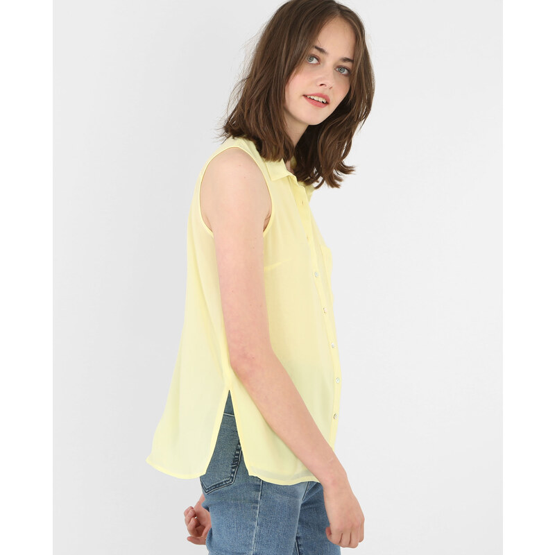 Weich fließende ärmellose Bluse Gelb, Größe S -Pimkie- Mode für Damen