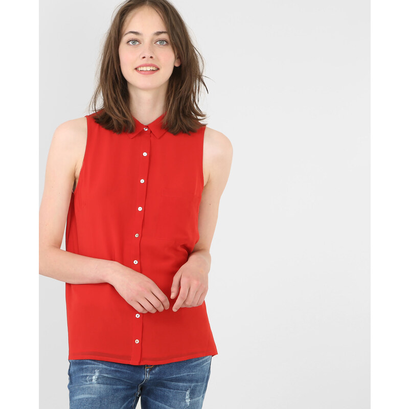 Weich fließende ärmellose Bluse Rot, Größe XS -Pimkie- Mode für Damen
