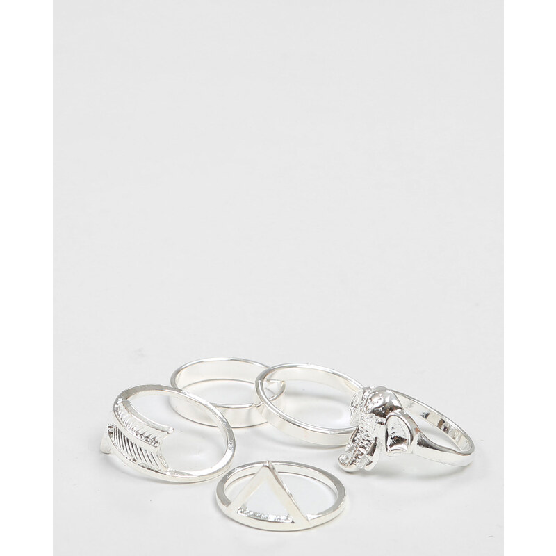 Set modische Ringe Silberig, Größe L -Pimkie- Mode für Damen