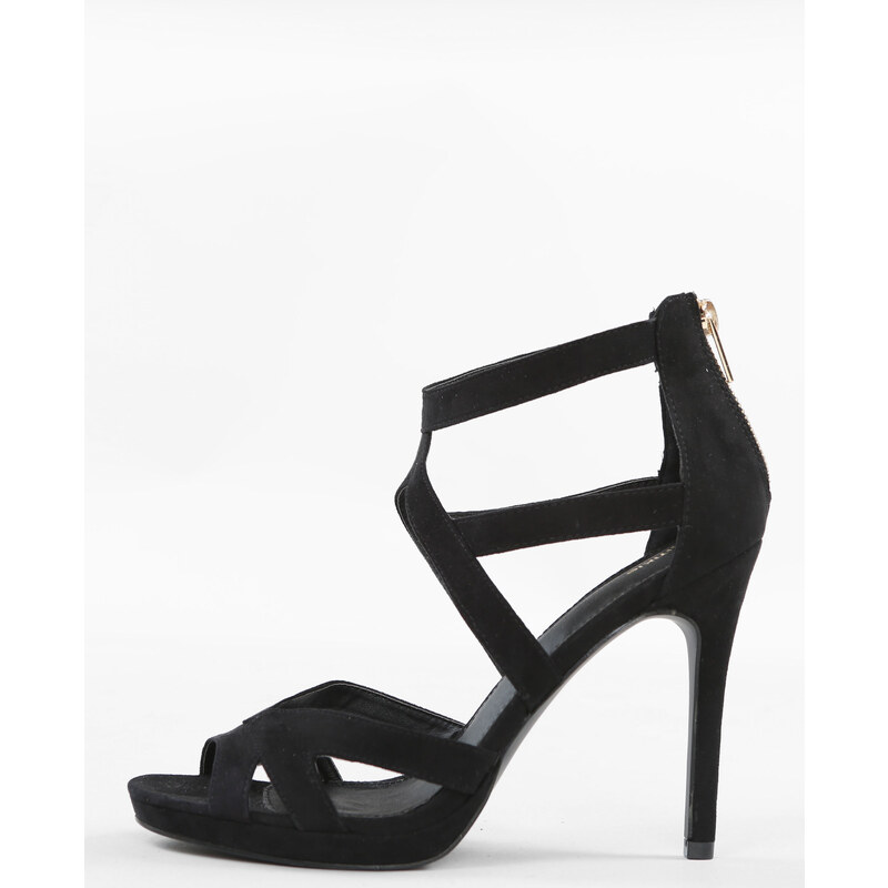 Sandaletten mit Absatz und Ajour-Muster Schwarz, Größe 38 -Pimkie- Mode für Damen