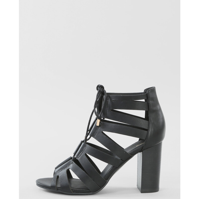 Sandaletten mit Absatz Schwarz, Größe 36 -Pimkie- Mode für Damen