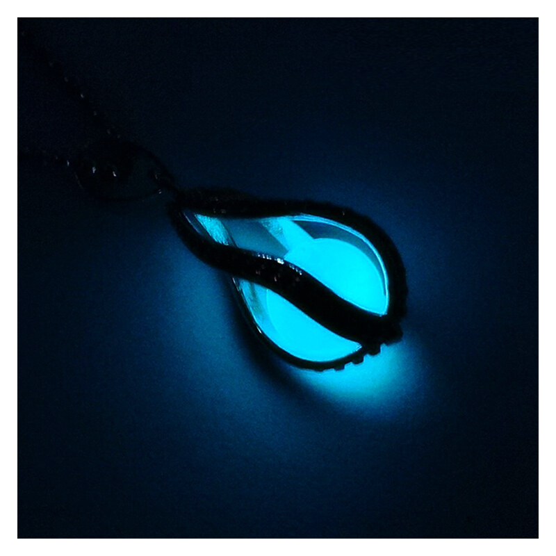 Lesara Halskette mit fluoreszierender Perle - Blau