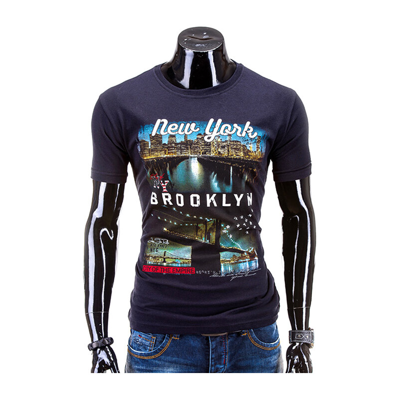 Lesara T-Shirt mit New York-Print - Dunkelblau - L