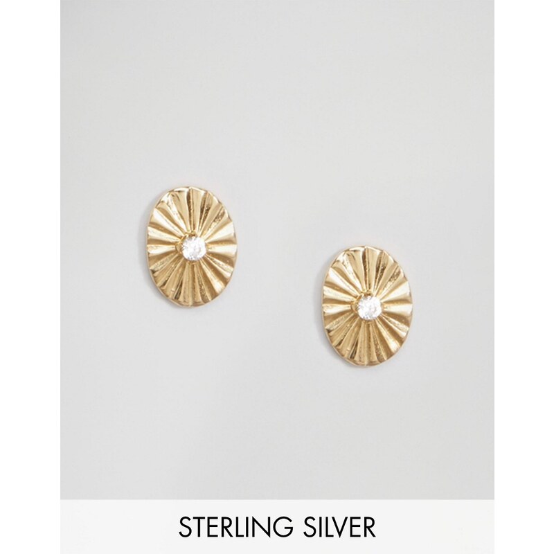 ASOS - Vergoldete Ohrringe aus Sterlingsilber mit Schmuckstein - Gold