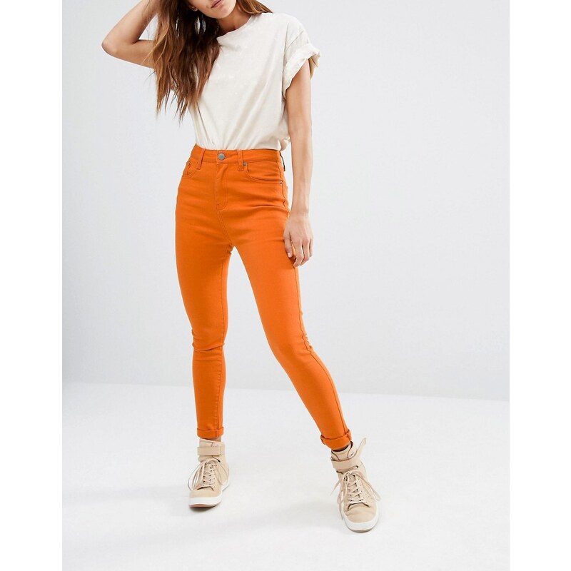 Liquor & Poker - Knöchellange Jeans mit hohem Bund - Orange