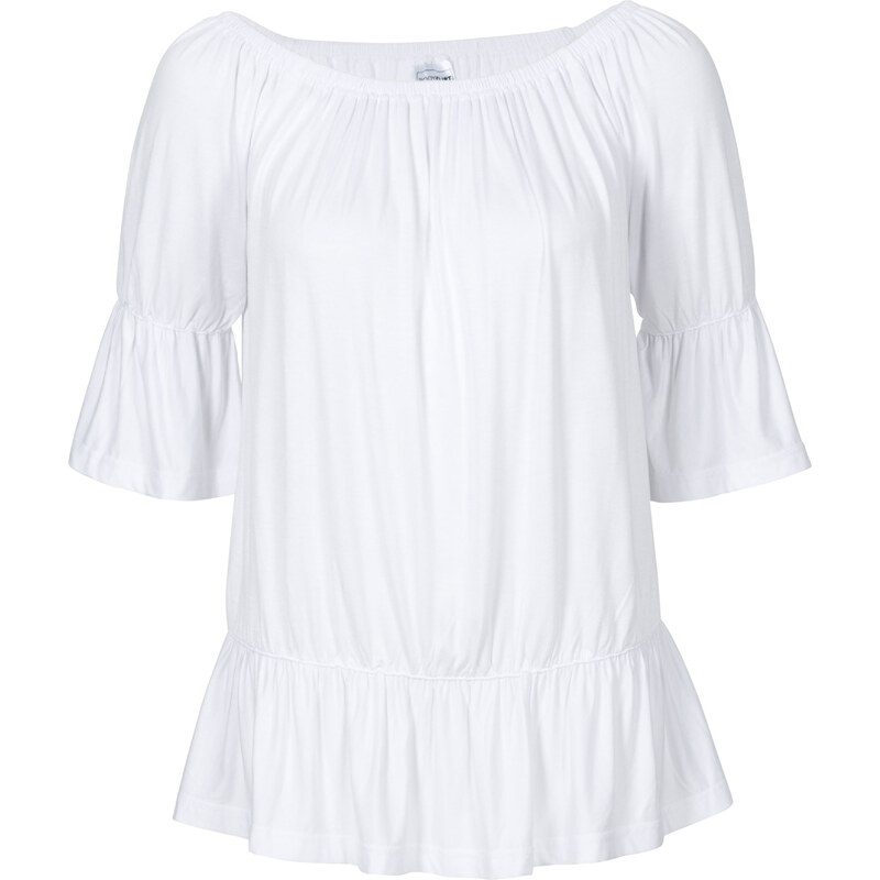BODYFLIRT Carmen-Shirtbluse in weiß für Damen von bonprix