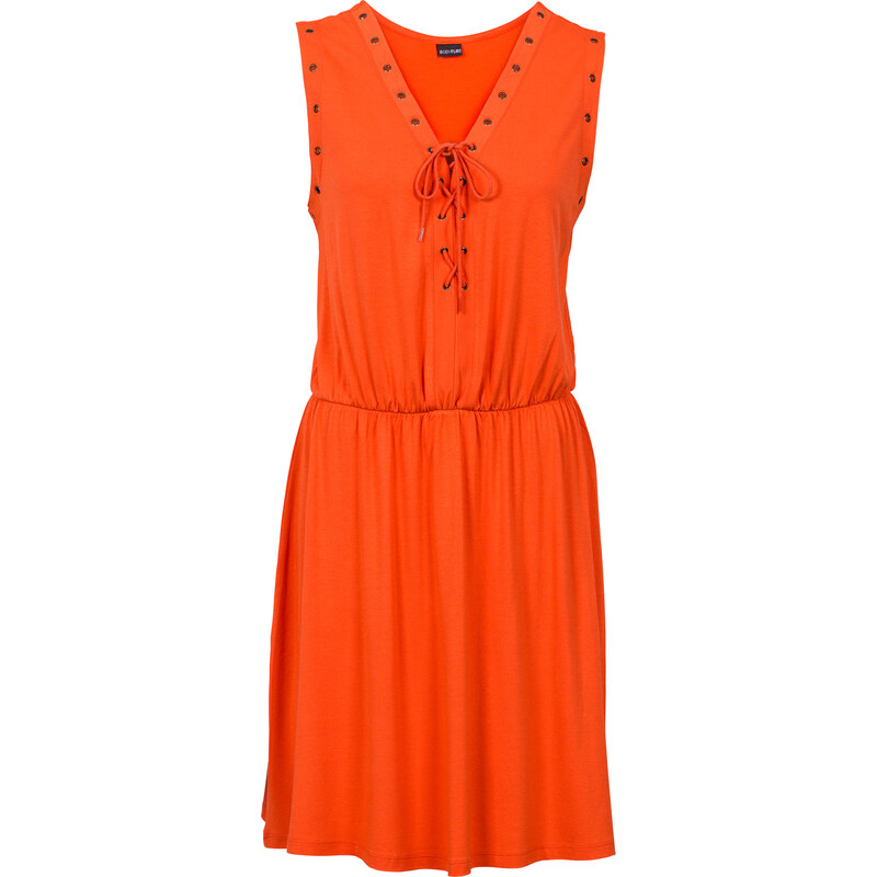 BODYFLIRT Kleid mit Schnürung in orange von bonprix