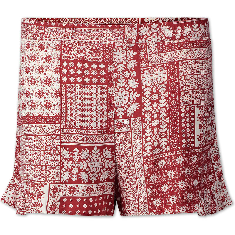 C&A Shorts mit Volants in weiß / Rot