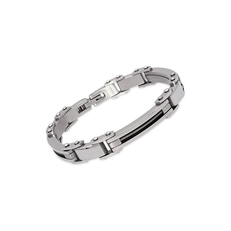 Unique Jewelry Edelstahl Armband Stahlseil Elemente 21cm