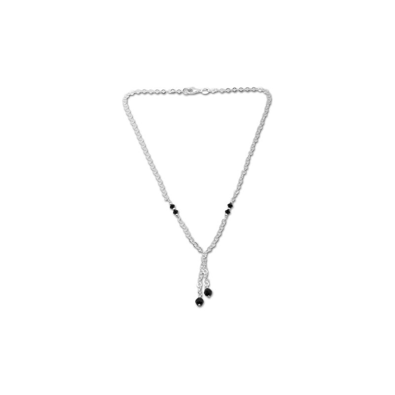 Unique Jewelry Exklusive Silberkette mit schwarzen Onyxsteinen