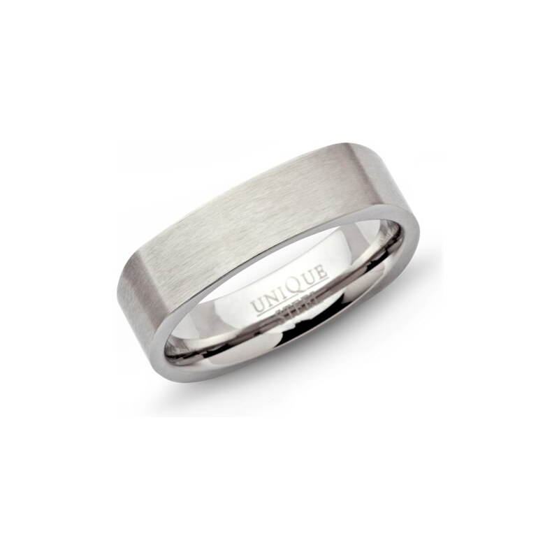 Unique Jewelry Moderner Ring Edelstahl matt 6mm eckig