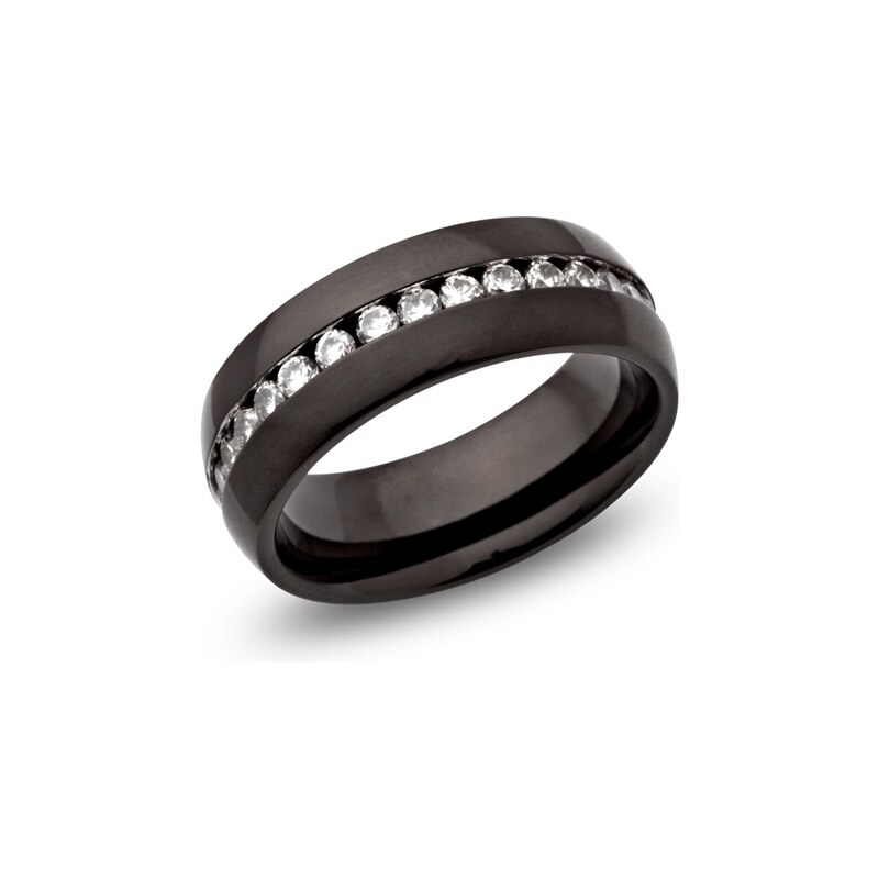 Unique Jewelry Ionisierter Edelstahl Ring mit Zirkonia Steinen