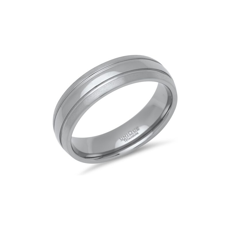 Unique Jewelry Moderner teilpolierter Ring Titan in 6mm Breite