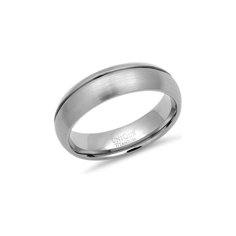 Unique Moderner teilpolierter Ring Titan in 6mm Breite
