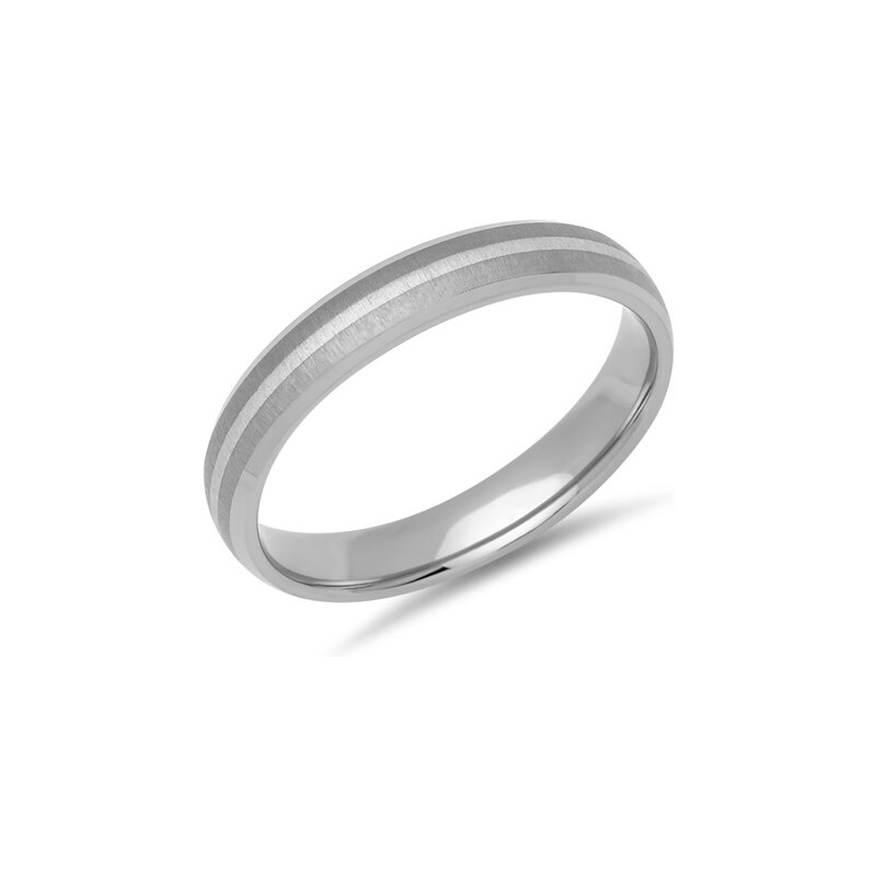 Unique Moderner Ring Titan mit Einlage Silber 4mm breit