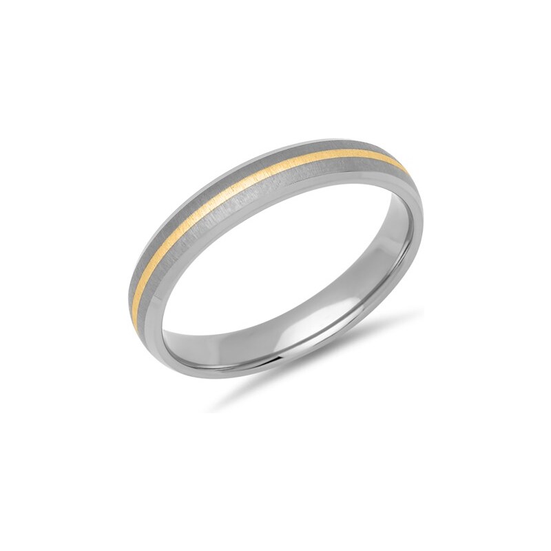 Unique Jewelry Exklusiver Ring Titan mit Einlage Gold 4mm breit