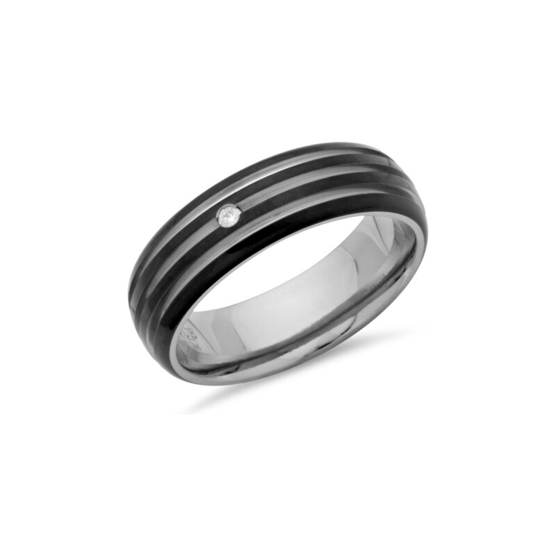 Unique Ring Titan Ionic Black Plating Diamant 0,02 ct