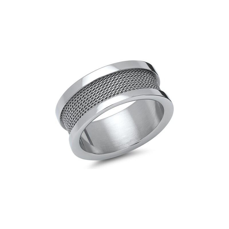 Unique Jewelry Moderner Ring Edelstahl mit Stahlseil-Optik