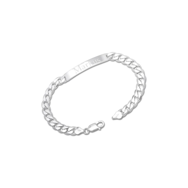 Unique Jewelry 7,5mm 925 Silber Armband Gravur