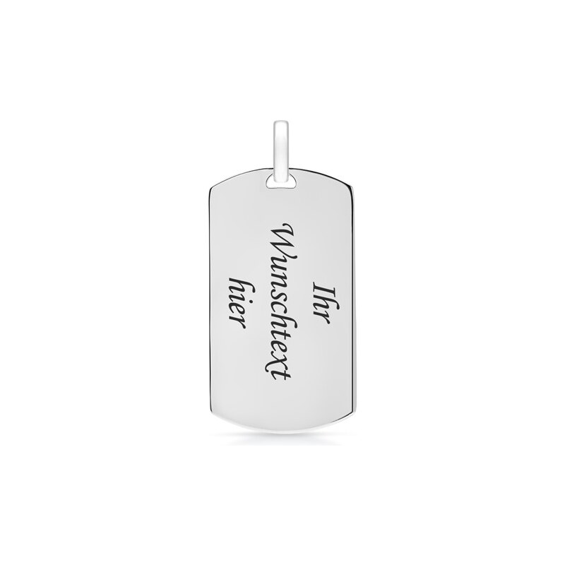 Unique Jewelry Modernes 925 Silber Dog-Tag Lasergravur inkl