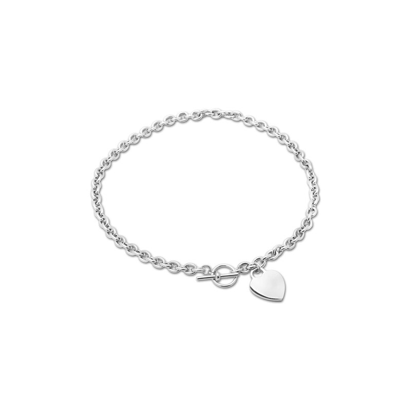 Unique Jewelry Moderne Silberkette mit Herzanhänger