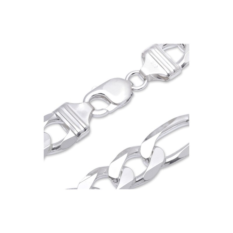 Unique Jewelry 925 Silberkette: Figarokette Silber 13mm 45cm FK0130-45