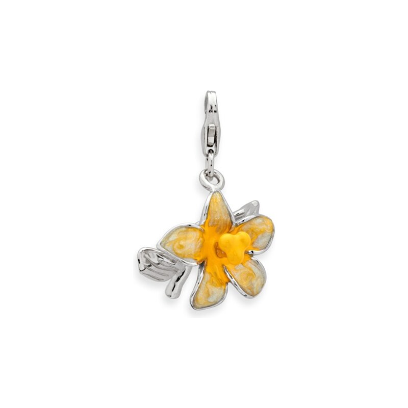 Unique Jewelry Exklusiver 925 Silber Charm Blume zum Einhängen