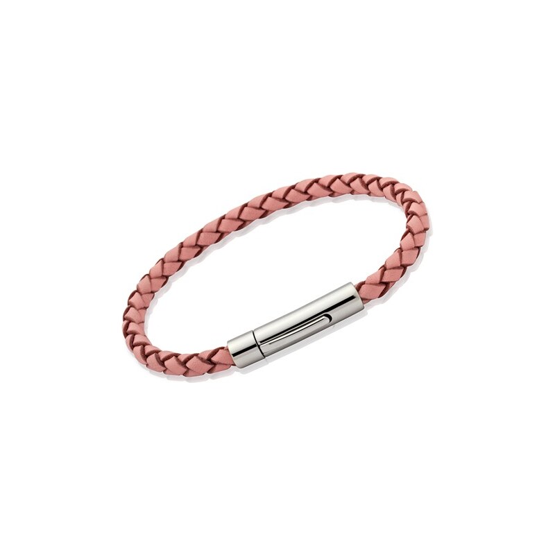 Unique Jewelry Armband echtes Leder 4mm 17cm 19cm Pink