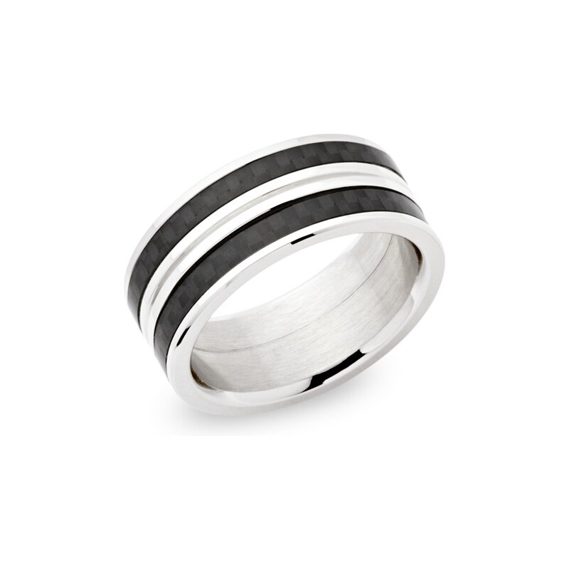 Unique Jewelry Ring Edelstahl Carboneinlage