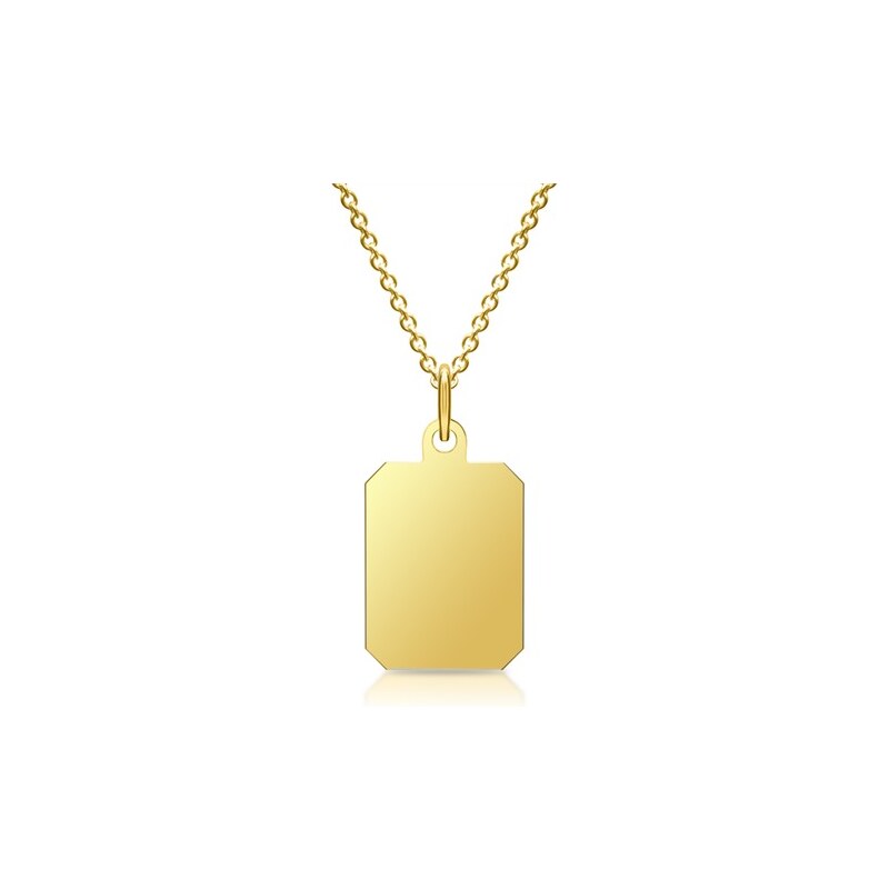Unique Jewelry Silberkette mit Anhänger vergoldet gravierbar