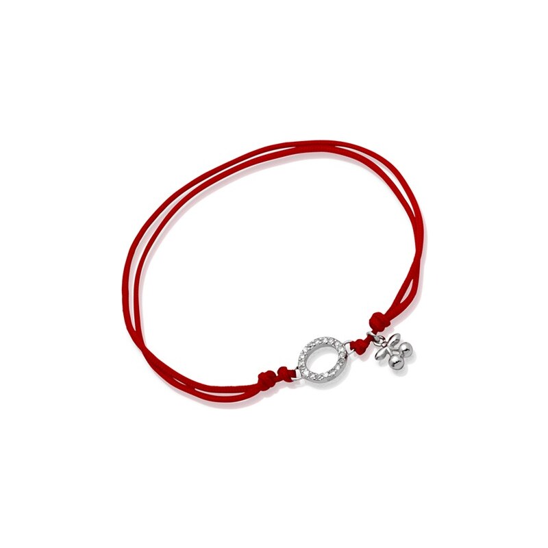 Unique Jewelry Rotes Textilarmband mit Silberelementen TXB0020