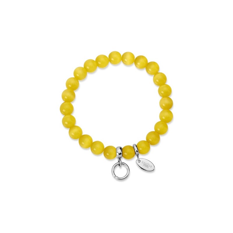 Unique Charm Armband mit Perlen gelb 15,5 bis 19,5cm