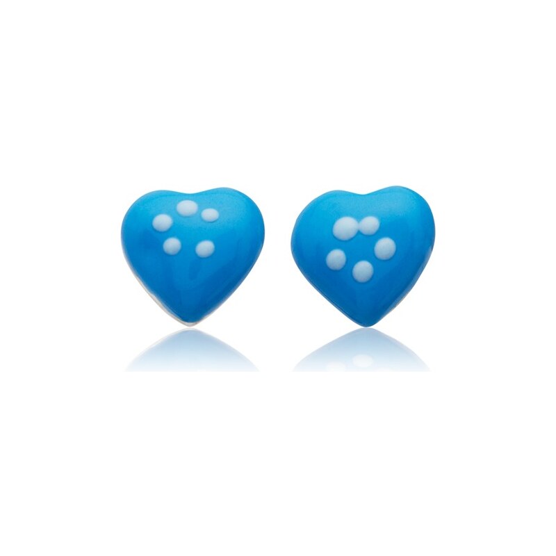 Unique Jewelry 925 Silberohrstecker für Kinder blaues Herz
