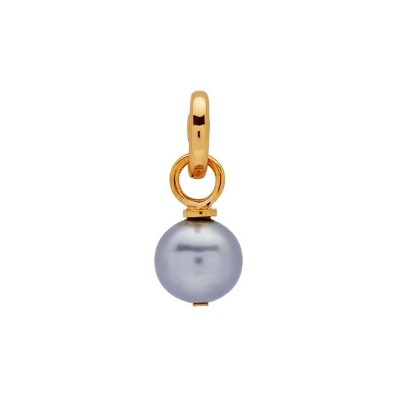 Unique Jewelry Vergoldeter 925 Silber Clipcharm mit Glasperle