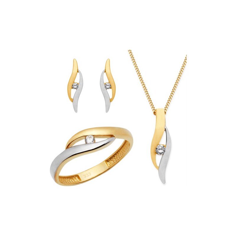 Unique Jewelry 333er Gold Set Ohrringe Ring Kette mit Anhänger