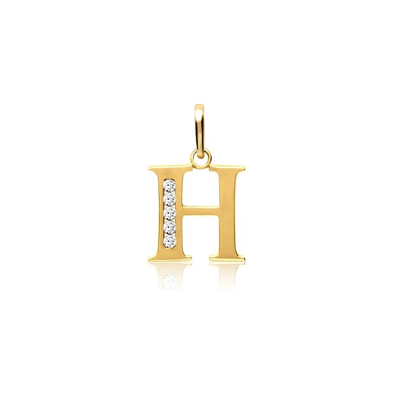 Unique Jewelry 333er Gold Buchstabenanhänger H mit Zirkonia