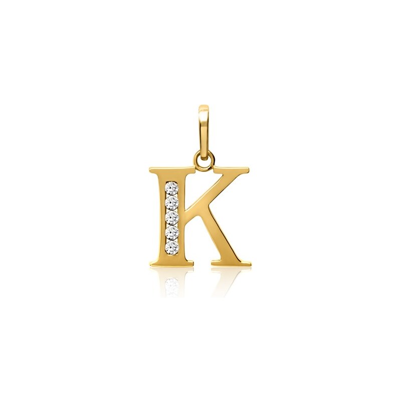 Unique Jewelry 333er Gold Buchstabenanhänger K mit Zirkonia
