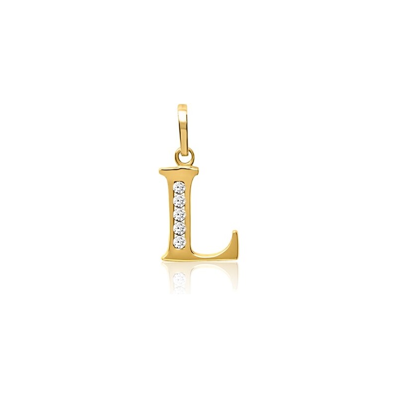 Unique Jewelry 333er Gold Buchstabenanhänger L mit Zirkonia