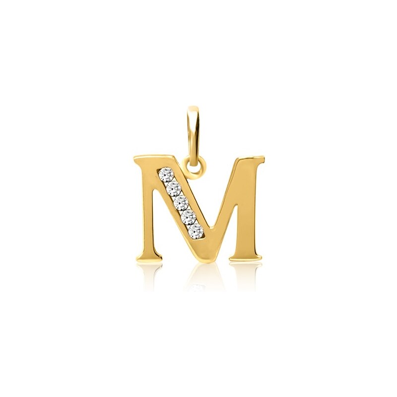 Unique Jewelry 333er Gold Buchstabenanhänger M mit Zirkonia