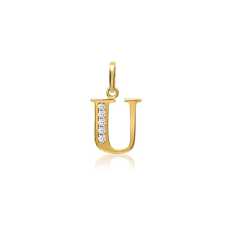 Unique Jewelry 333er Gold Buchstabenanhänger U mit Zirkonia